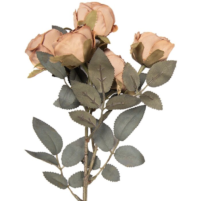 Dekoracja z gałązki i kwiatami w kolorach brąz-zielony, 8x13x43 cm