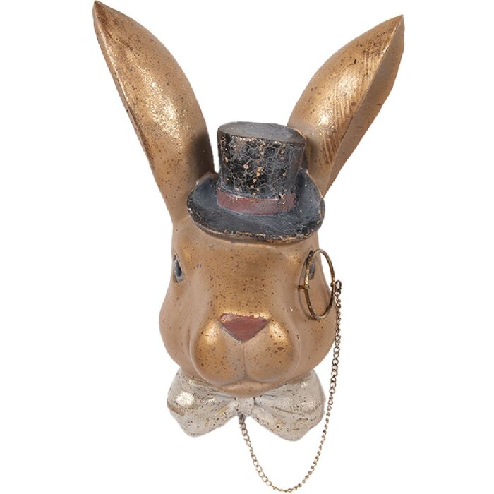 Decoracja w kształcie królika z złota i czerni, 17x11x25 cm, Clayre & Eef