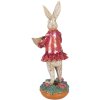 Dekoracja wisząca królik z miseczką – beżowo-różowa, 11x14x30 cm