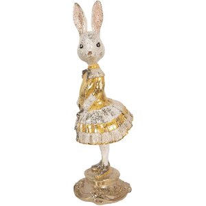 Dekoracja wisząca w kształcie królika beżowo-złota...