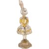 Dekoracja wisząca w kształcie królika beżowo-złota Ø 13x36 cm