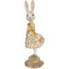 Dekoracja wisząca w kształcie królika beżowo-złota Ø 13x36 cm