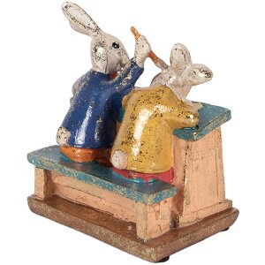 Dekoracja wisząca w kształcie królika Clayre & Eef, biała, 11x7x11 cm