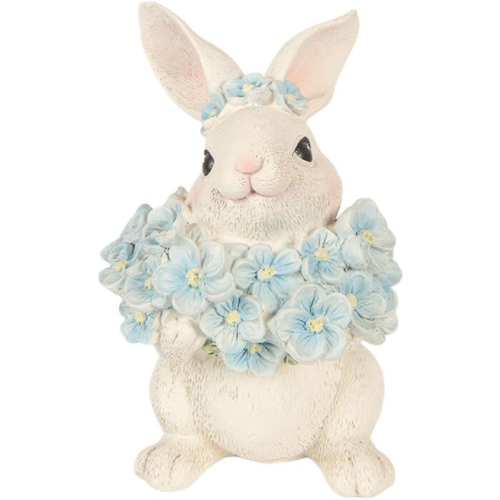 Figurka do zawieszenia w kształcie kucia – biało-niebieska, 9x10x13 cm, Clayre & Eef