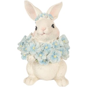 Figurka do zawieszenia w kształcie kucia – biało-niebieska, 9x10x13 cm, Clayre & Eef