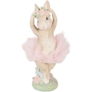 Zając dekoracyjny beżowo-różowy, 10x9x27 cm, nowoczesny design