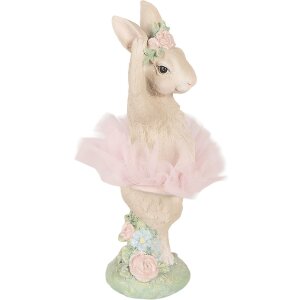 Zając dekoracyjny beżowo-różowy, 10x9x27 cm, nowoczesny design