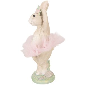 Zając dekoracyjny beżowo-różowy, 10x9x27 cm, nowoczesny design
