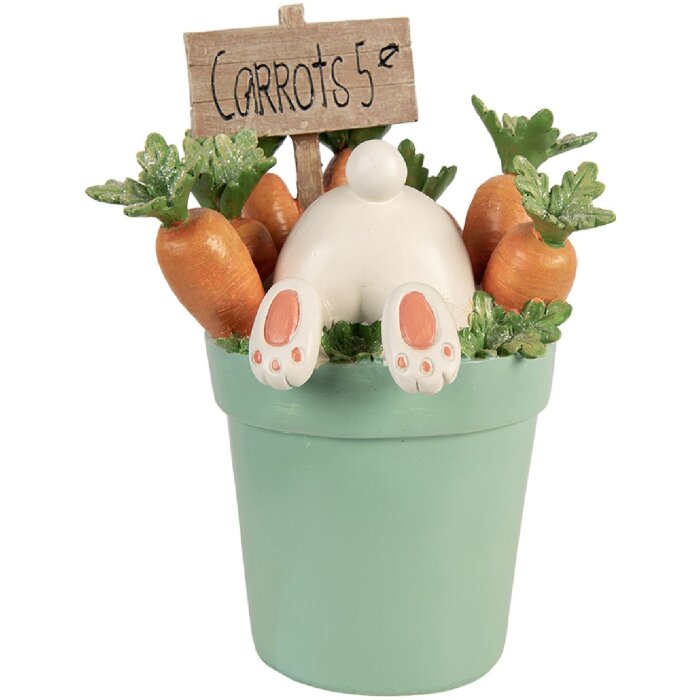 Dekoracja wisząca w kształcie królika – biały z niebieskimi odcieniami, 21x20x28 cm