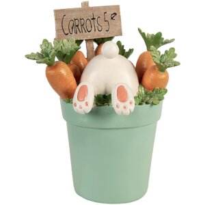 Dekoracja wisząca w kształcie królika – biały z niebieskimi odcieniami, 21x20x28 cm