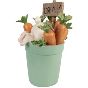 Dekoracja wisząca w kształcie królika – biały z niebieskimi odcieniami, 21x20x28 cm