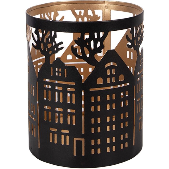 Świecznik z żelaza klasycznie brązowy Ø 11x13 cm – idealny na Boże Narodzenie