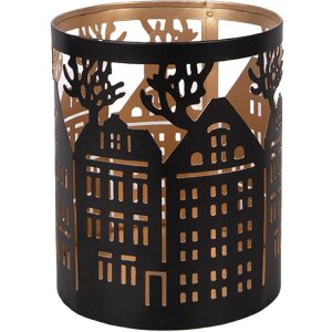 Świecznik z żelaza klasycznie brązowy Ø 11x13 cm – idealny na Boże Narodzenie