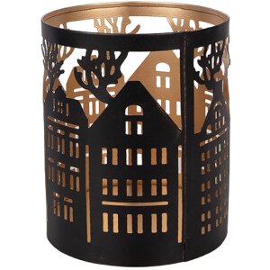 Świecznik z żelaza klasycznie brązowy Ø 11x13 cm – idealny na Boże Narodzenie