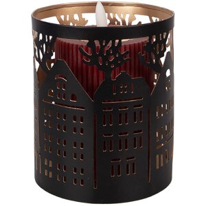 Świecznik z żelaza klasycznie brązowy Ø 11x13 cm – idealny na Boże Narodzenie