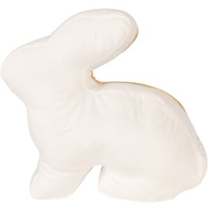 Poduszka do zatrzymania drzwi w kształcie kaczki Clayre & Eef, biała z złotymi akcentami 29x10x27 cm