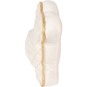 Poduszka do zatrzymania drzwi w kształcie kaczki Clayre & Eef, biała z złotymi akcentami 29x10x27 cm