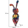 Figurka dekoracyjna Coniglietto Psyco – zając w poliresynie, 23 cm, wielokolorowy wzór