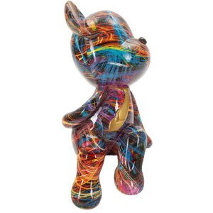 Figurka dekoracyjna Mauro Ferretti Orsetto Psyco – styl pop-art, wielokolorowa z akcentem złotym