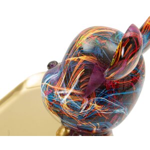 Figurka dekoracyjna CANE PSYCO z półką złotą, multikolor, 22,5 cm