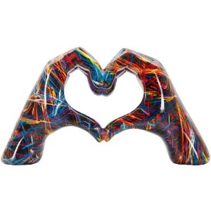 Skulptura LOVER PSYCO Mauro Ferretti – dwie dłonie w sercu, 25x7,5x13,5 cm