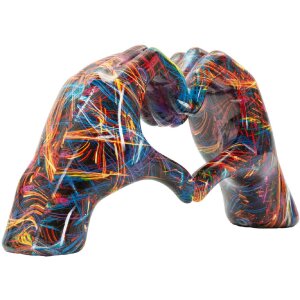 Skulptura LOVER PSYCO Mauro Ferretti – dwie dłonie w sercu, 25x7,5x13,5 cm