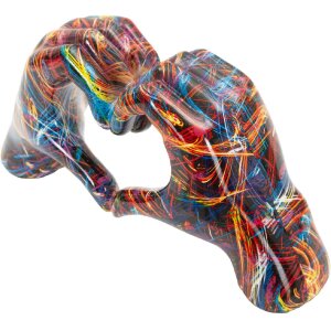 Skulptura LOVER PSYCO Mauro Ferretti – dwie dłonie w sercu, 25x7,5x13,5 cm