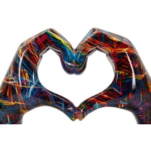 Skulptura LOVER PSYCO Mauro Ferretti – dwie dłonie w sercu, 25x7,5x13,5 cm