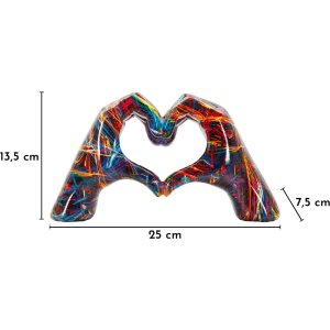 Skulptura LOVER PSYCO Mauro Ferretti – dwie dłonie w sercu, 25x7,5x13,5 cm