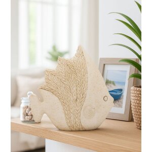 Dekoracyjna figurka ryby PESCE SAND – styl morski, beżowy, Mauro Ferretti
