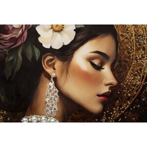 Obraz na ścianę Persian – portret kobiety w ramie, lakierowane płótno 62x92cm