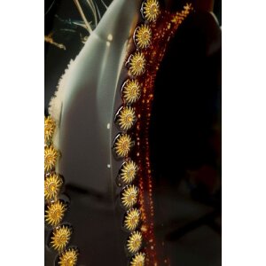 Obraz na płótnie Mauro Ferretti ILLUMY z ramą 62x3,5x92 cm – elegancka kobieta w złotym świetle