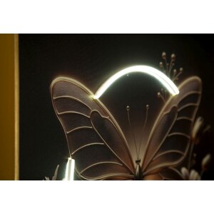 Obraz na ścianę "Motyl" z LED – płótno z ramą 50x50 cm, Mauro Ferretti