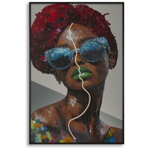 Obraz ścienne "Afro" Mauro Ferretti z LED – 3D aplikacja, 60x90 cm