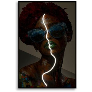 Obraz ścienne "Afro" Mauro Ferretti z LED – 3D aplikacja, 60x90 cm