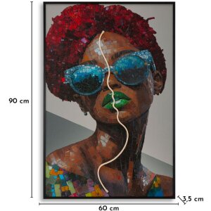 Obraz ścienne "Afro" Mauro Ferretti z LED – 3D aplikacja, 60x90 cm