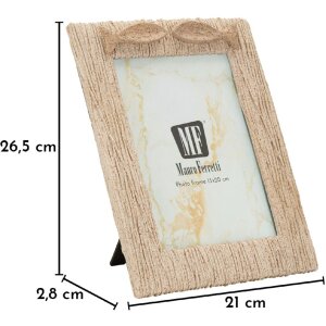 Ramka na zdjęcia „Piasek” 15x20 cm, beżowa, z falowym wzorem – Mauro Ferretti