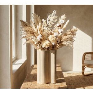 Wazon Mauro Ferretti "Frankfurt" – biały, falisty, z żelaza, 21x12x36 cm