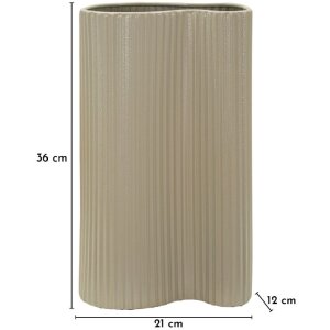 Wazon Mauro Ferretti "Frankfurt" – biały, falisty, z żelaza, 21x12x36 cm