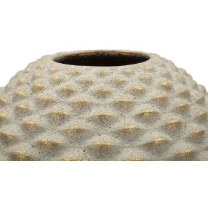 Vaza Mauro Ferretti "Pepipas Ball" – szara z złotymi akcentami, ceramika, Ø29,5x36 cm