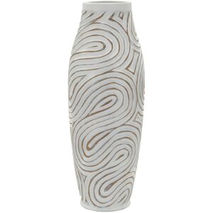 Vaza Mauro Ferretti "Oblix" – biała z kroplą, Ø18,5x50 cm, nowoczesny design