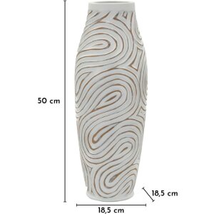 Vaza Mauro Ferretti "Oblix" – biała z kroplą, Ø18,5x50 cm, nowoczesny design