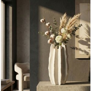 Wazon "Ester" Mauro Ferretti – skulpturalny wazon z polyresyny, Ø23x50 cm