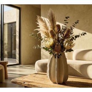 Wazon "Ester" Mauro Ferretti – organiczny, rzeźbiarski kształt z efektem pękania, Ø26x40 cm