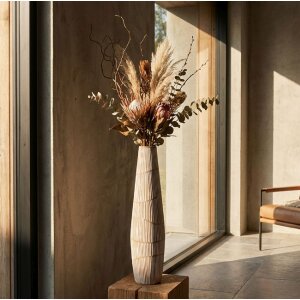 Wazon "Hanoi" Mauro Ferretti – biały z kroplą, Ø17x68,5 cm