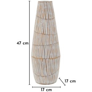 Wazon "Hanoi" Mauro Ferretti – biały, matowy, stożkowy, Ø17x47 cm