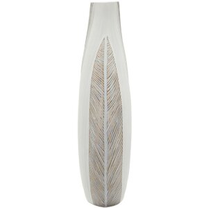 Wazon Mauro Ferretti "Ho Chi Minh" – biało-płonne, rzeźbiarskie ukształtowanie, polyresyna, 50 cm