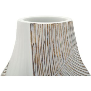 Wazon Mauro Ferretti "Ho Chi Minh" – biało-płonne, rzeźbiarskie ukształtowanie, polyresyna, 50 cm