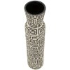 Wazon Mauro Ferretti „Nairobi” – biało-czarny, Ø15,5x65 cm, z wzorami etnicznymi