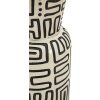 Wazon Mauro Ferretti „Nairobi” – biało-czarny, Ø15,5x65 cm, z wzorami etnicznymi